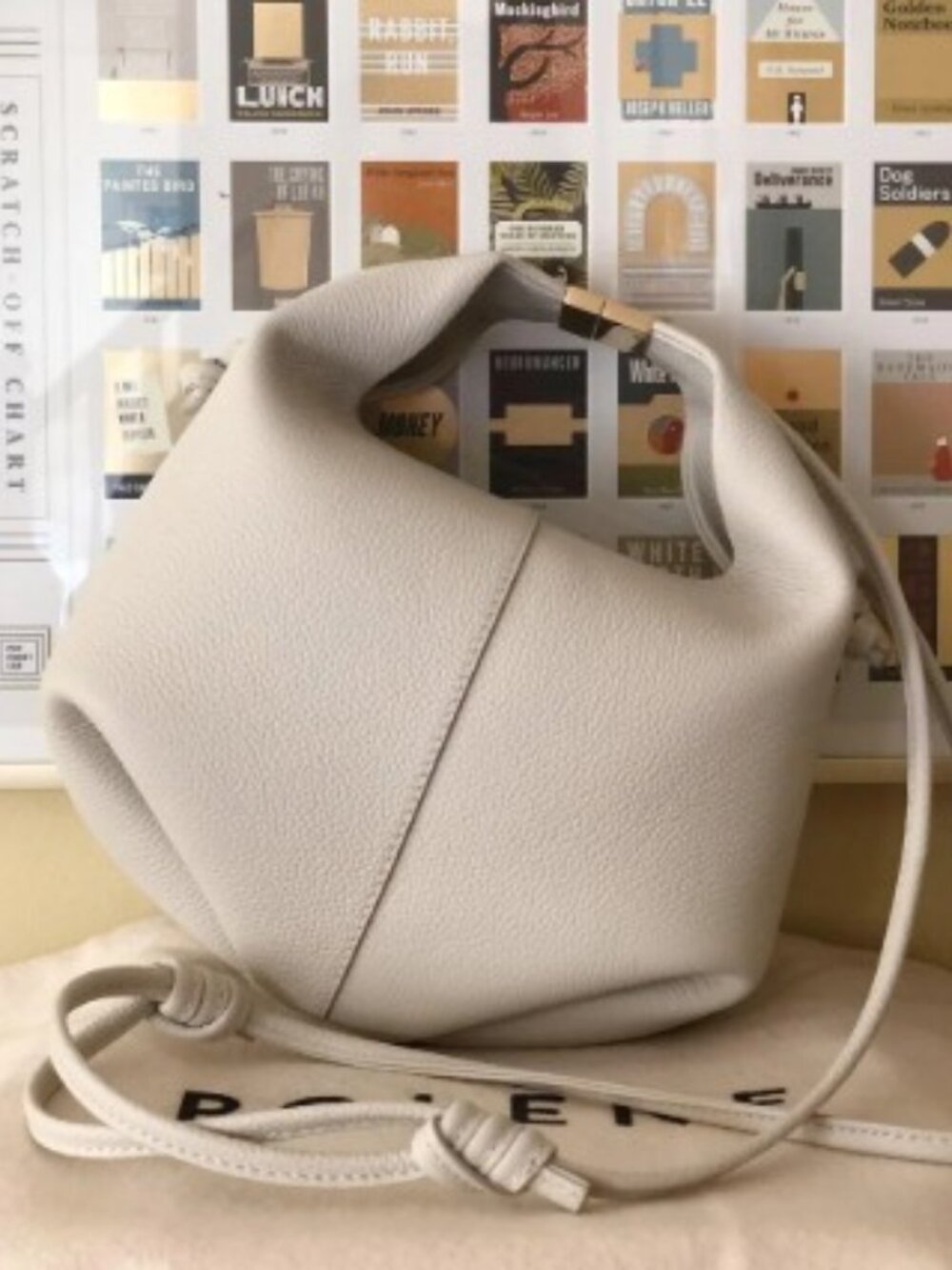 Polene Beri Bag, Color Textured Chalk